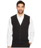 Perry Ellis - Solid Textured Button Front Sweater Vest