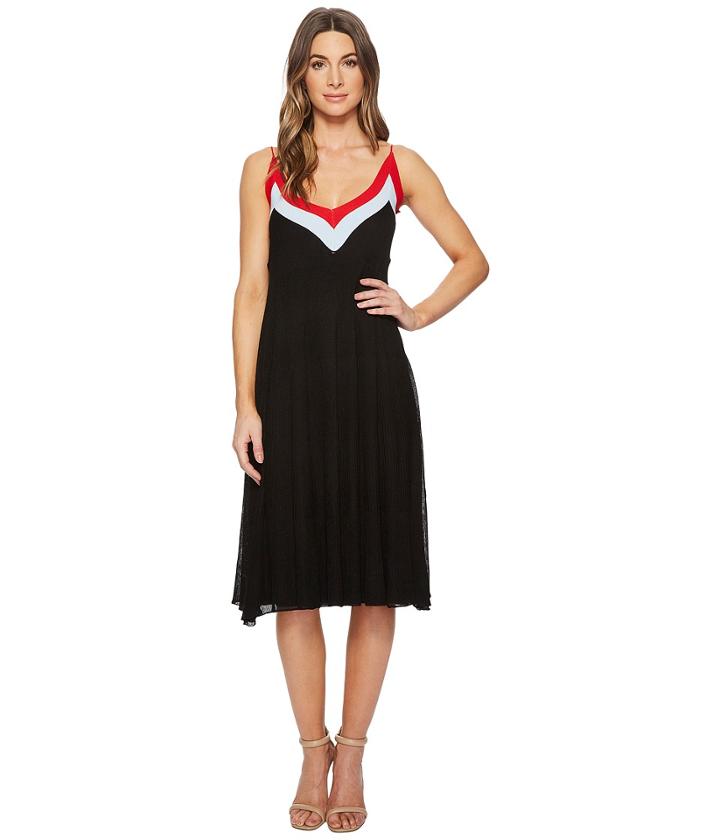 Catherine Catherine Malandrino - Olympe V-neck Color Block Pleated Dress