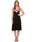 Catherine Catherine Malandrino - Olympe V-neck Color Block Pleated Dress
