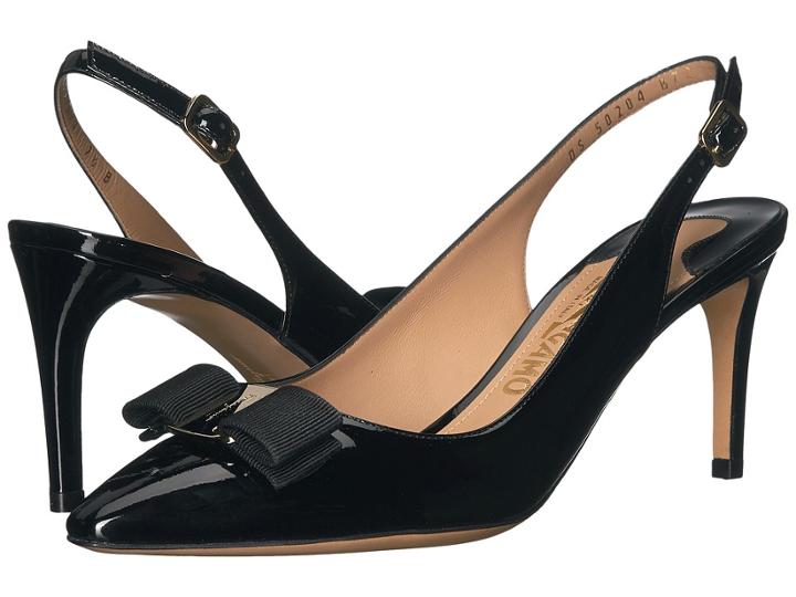Salvatore Ferragamo - Patent Leather Mid-heel Slingback