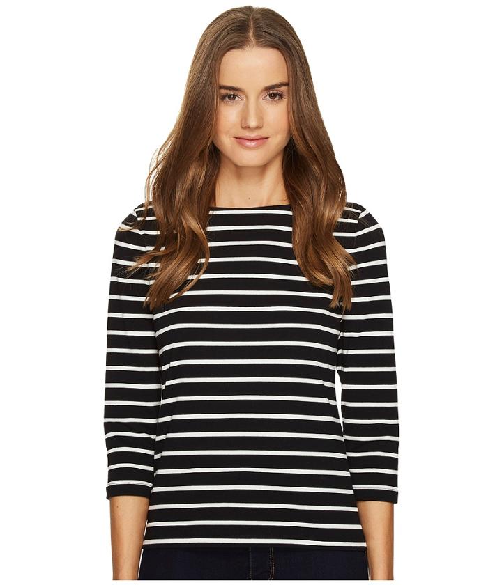 Kate Spade New York - Broome Street 3/4 Sleeve Stripe Essential Tee