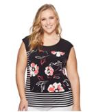 Calvin Klein Plus - Plus Size Sleeveless Printed Top With Stripe