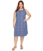 Extra Fresh By Fresh Produce - Plus Size Island Batik Square Neck Dress