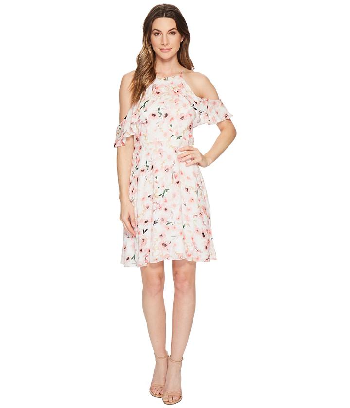 Cece - Arden - Cold Shoulder Ruffle Floral Dress