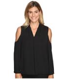 Vince Camuto - Long Sleeve Cold-shoulder Invert Pleat V-neck Blouse