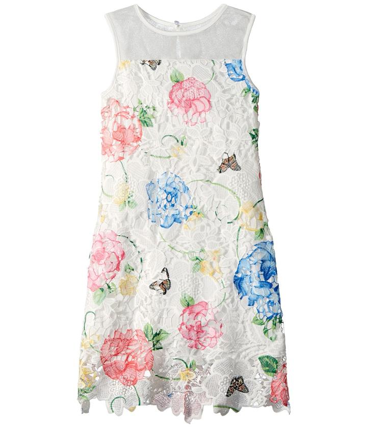 Us Angels - Printed Lace Sheath Dress