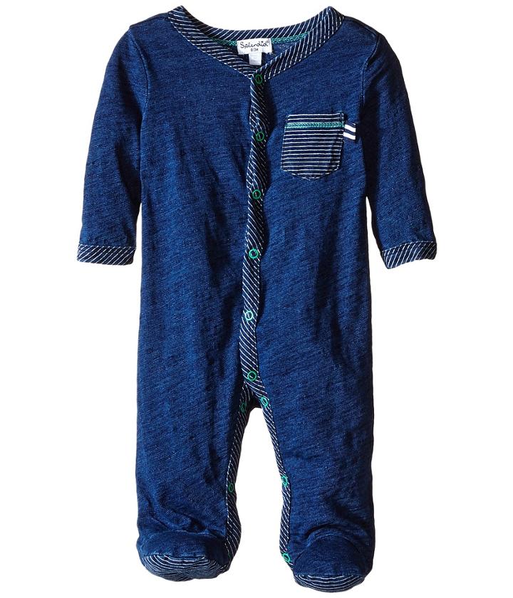 Splendid Littles - Indigo Long Sleeve Coverall With Stripes