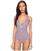 Tommy Bahama - Geo Over The Shoulder Low Back One-piece