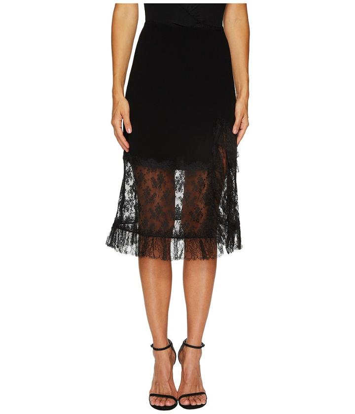 Sonia By Sonia Rykiel - Crepe Satin Dentelle Skirt