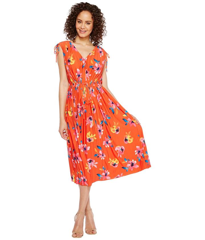Ellen Tracy - Tie Waist Pleat Dress