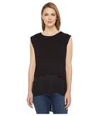 Vince Camuto - Extended Shoulder High-low Mix Media Layered Blouse