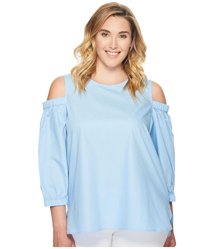 Calvin Klein Plus - Plus Size 3/4 Sleeve Cold Shoulder Top