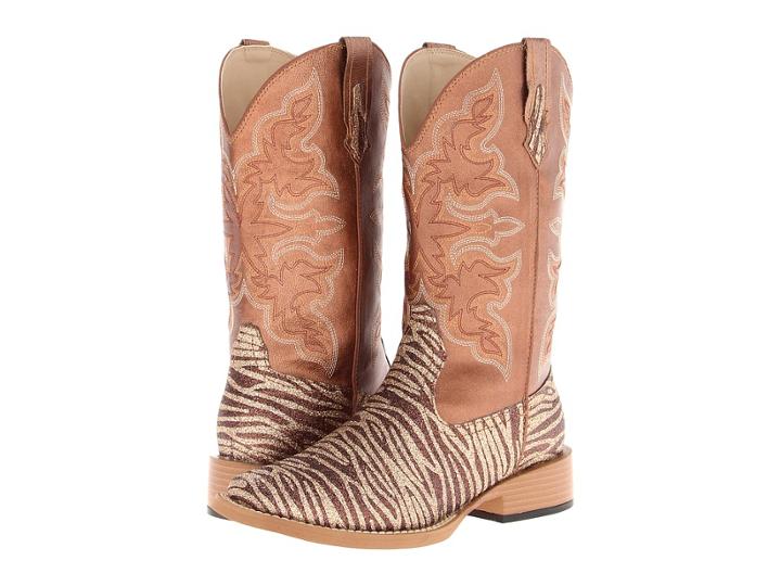 Roper - Zebra Glitter Boot Square Toe