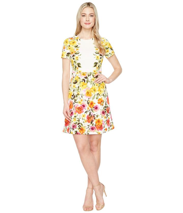 Maggy London - Jewel Neckline Dress With A-line Skirt