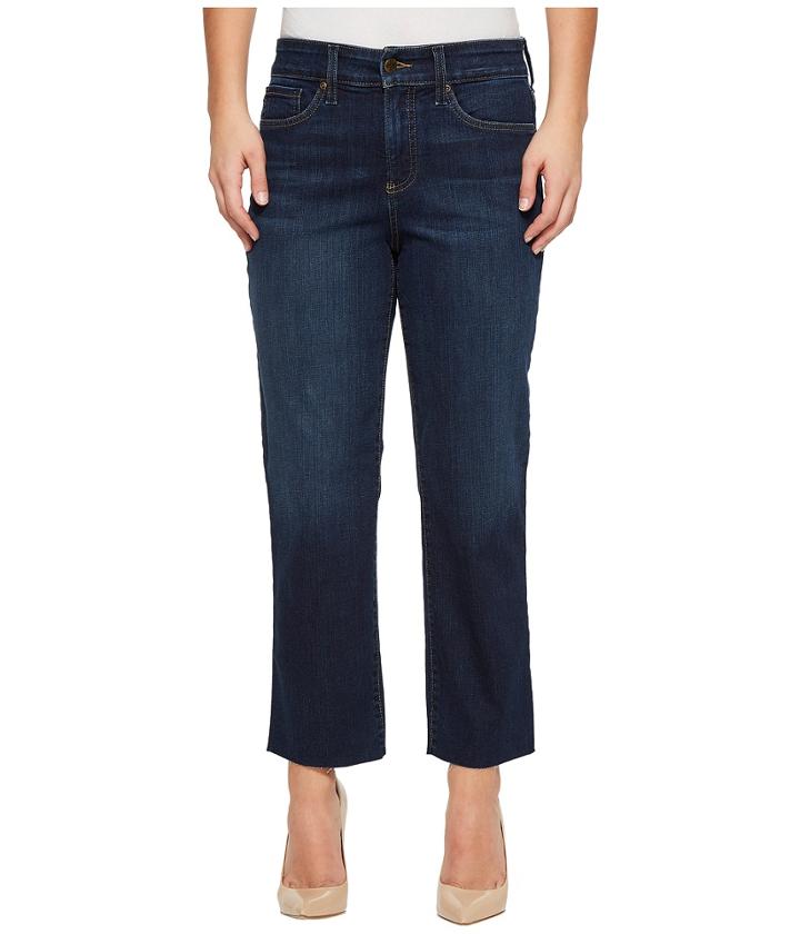 Nydj Petite - Petite Jenna Straight Ankle W/ Raw Hem In Bezel