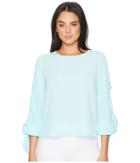 Vince Camuto - Long Sleeve Tiered Tie Cuff Textured Blouse