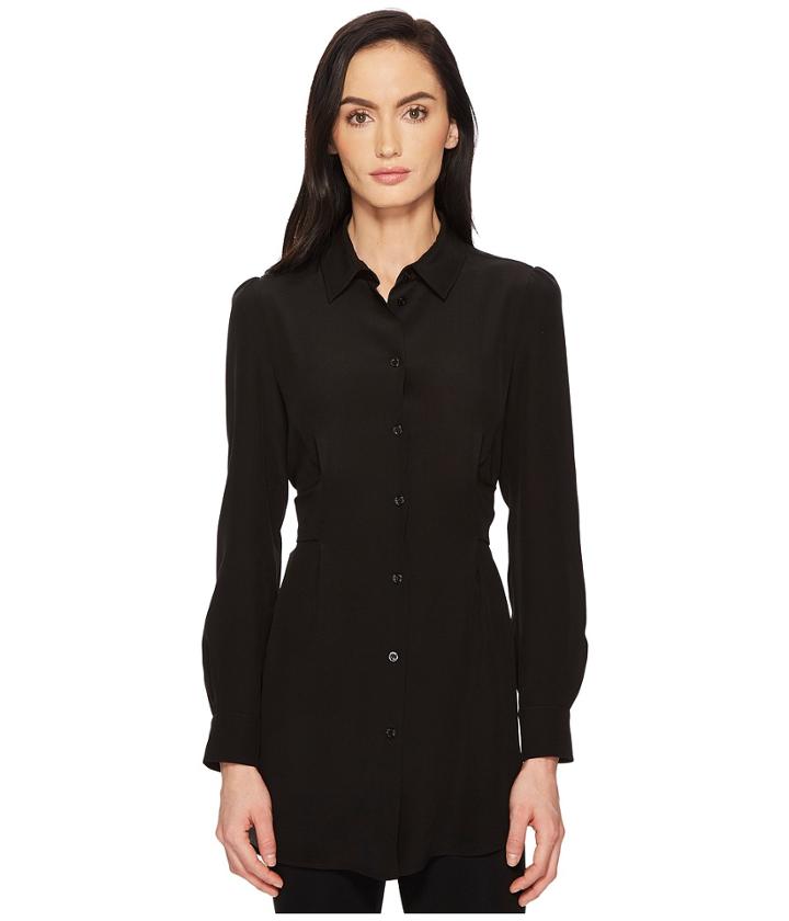Boutique Moschino - Side Bow Silk Button Up Top