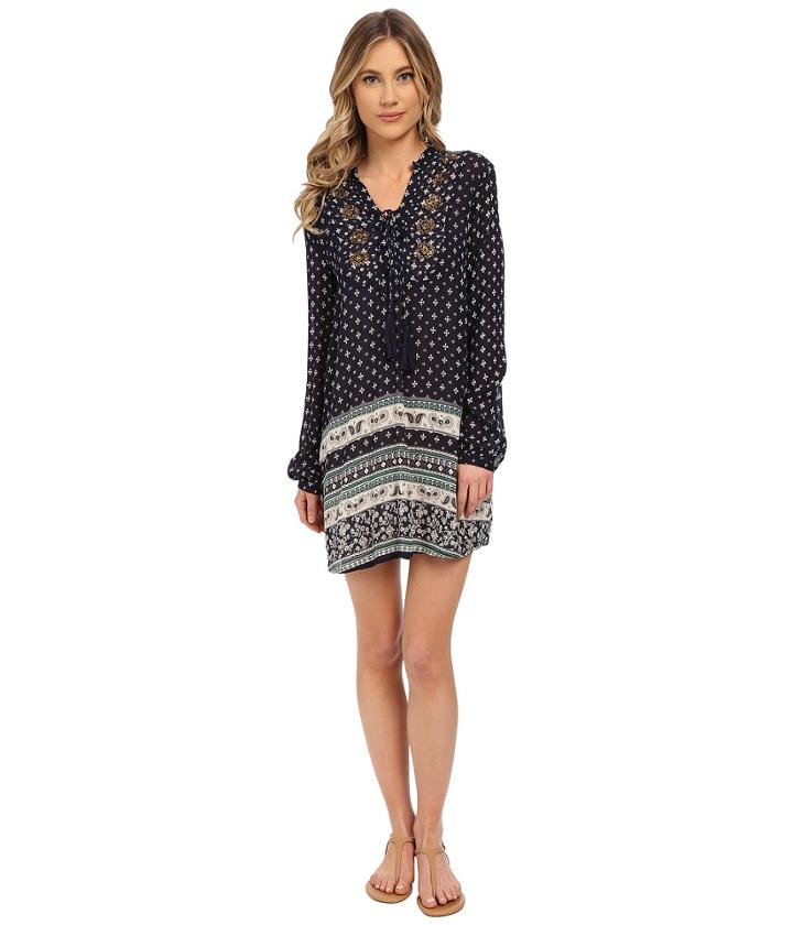Brigitte Bailey - Grace Long Sleeve Printed Dress With Tassel