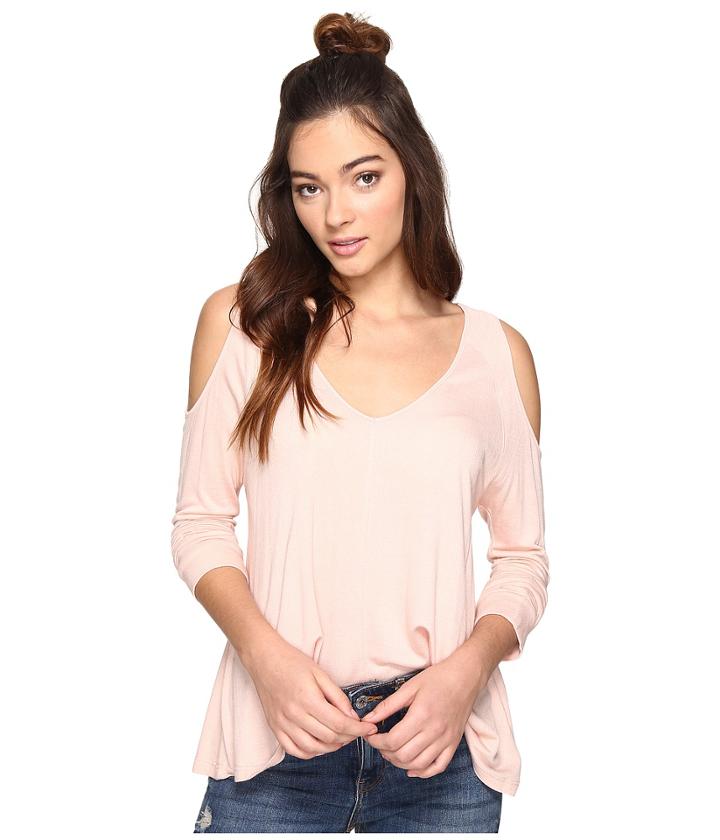 Jack By Bb Dakota - Bartemus Light French Terry Cold Shoulder Top
