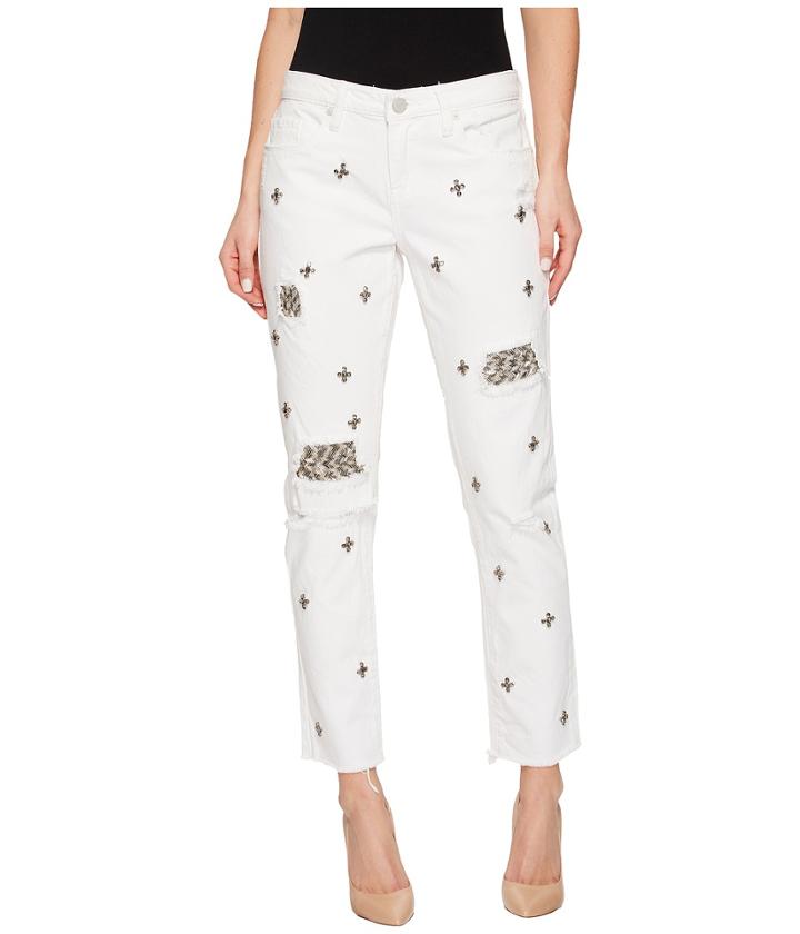 Blank Nyc - Embellished Girlfriend Jeans In Eggshells