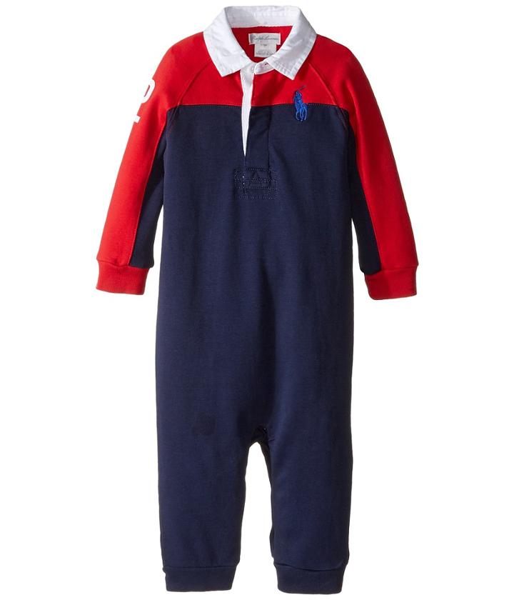 Ralph Lauren Baby - Interlock Color Block One-piece Coveralls