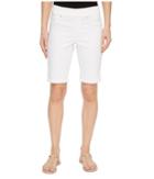 Tribal - 10 Knit Denim Pull-on Shorts With Leg Detail In White
