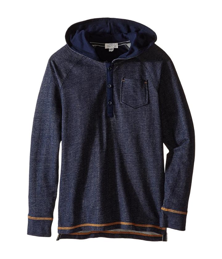 Pumpkin Patch Kids - Raglan Denim Knit Hoodie