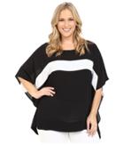 Vince Camuto Plus - Plus Size Color Block Poncho