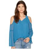 Kensie - Looped Dots Cold Shoulder Top Ks8k4307