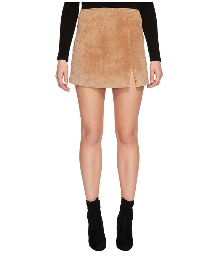 Blank Nyc - Real Suede Mini Skirt In Desert Sand