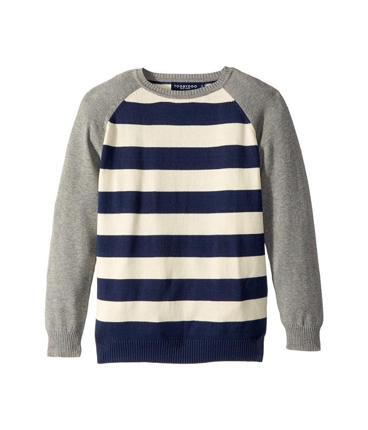 Toobydoo - Rugby Stripe Baseball Sweater