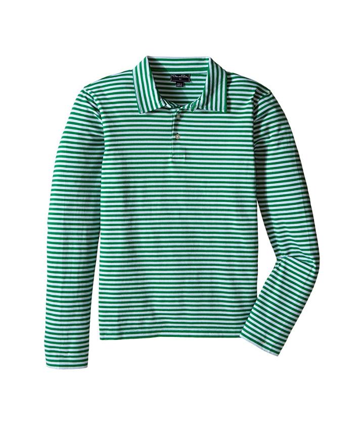 Oscar De La Renta Childrenswear - Stripe Long Sleeve Polo
