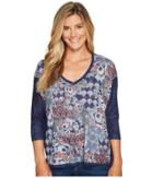 Nally &amp; Millie - Ikat Print V-neck Top