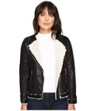 Dylan By True Grit - Frosty Tipped Shearling Motorcycle Jacket