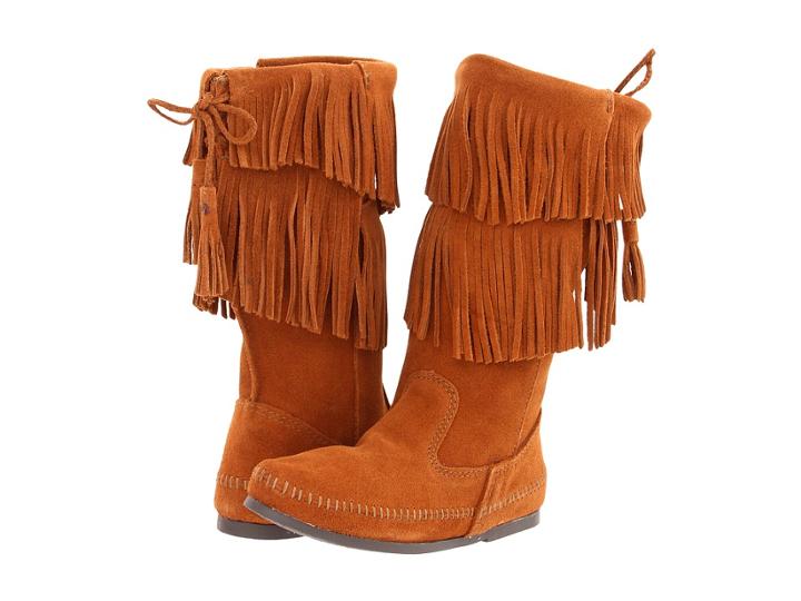 Minnetonka - Calf Hi 2-layer Fringe Boot