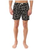 Scotch &amp; Soda - Medium Length All Over Printed Swim Shorts With Contrast Waistband