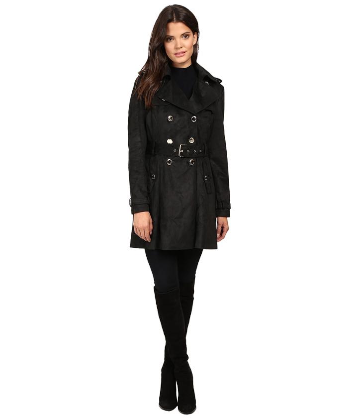 Jessica Simpson - Sueded Rain Trench With Double Breasted Buttons