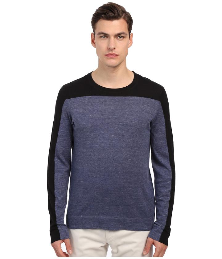Vince - Sporty Jaspe Blocked Crew Neck Sweater