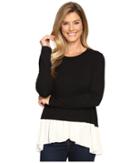 Karen Kane - Long Sleeve Sheer Hem Top