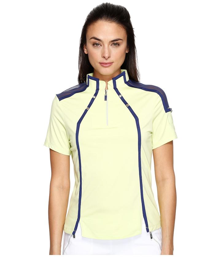 Jamie Sadock - Short Sleeve Top With Mesh At Shoulders