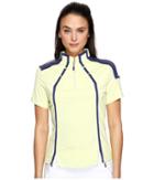 Jamie Sadock - Short Sleeve Top With Mesh At Shoulders