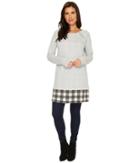 Mod-o-doc - Buffalo Check Terry Long Sleeve Raglan Tunic With Buffalo Check Hem