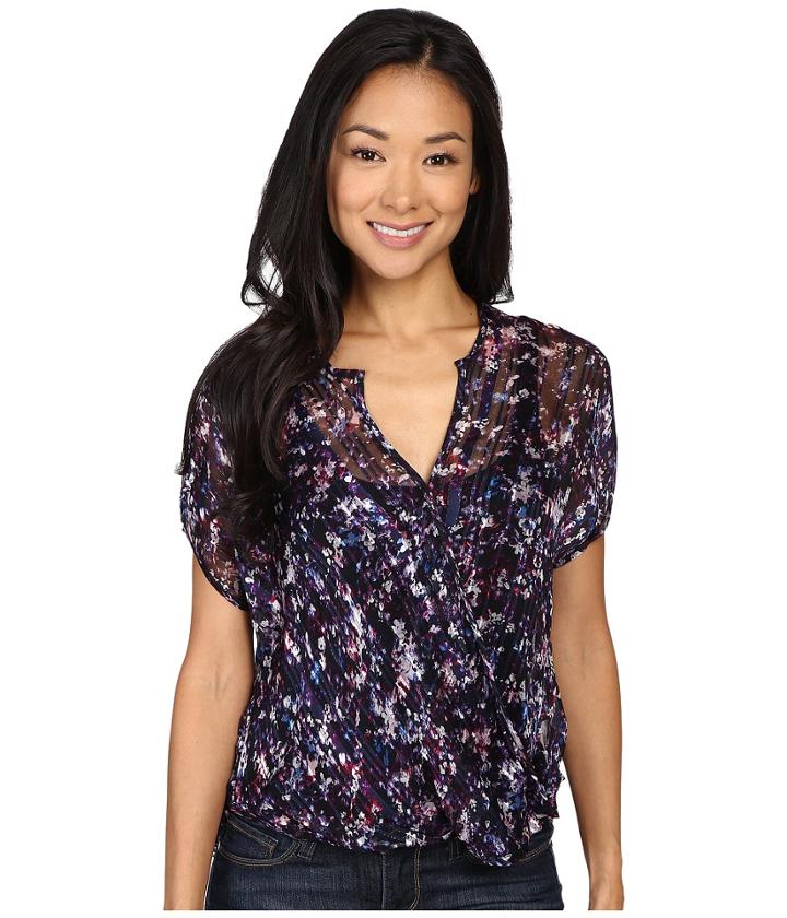 Lucky Brand - Pop Floral Cross Front Top