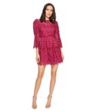 Laundry By Shelli Segal - Mock Neck Lace Dress With Scallop Hem