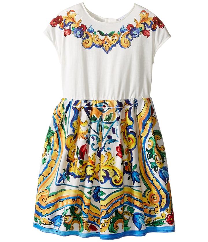 Dolce &amp; Gabbana Kids - Escape Maiolica Flared Dress