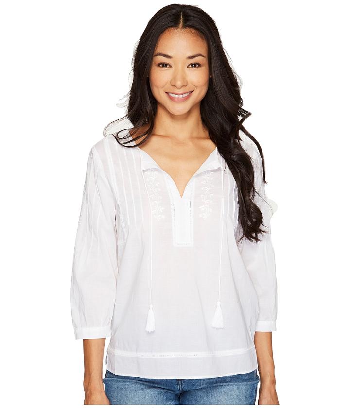 Nydj Petite - Petite Embroidered Voile Top