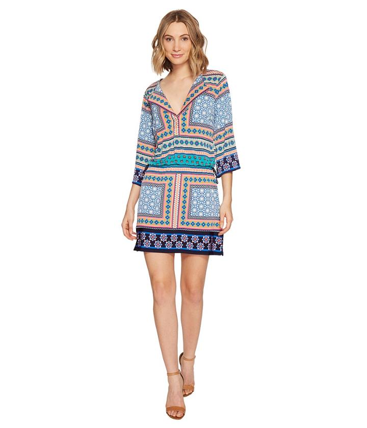 Laundry By Shelli Segal - Printed Dress W/ Tied Waist