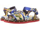 Dolce &amp; Gabbana - Maolica Ceramic Print Mesh And Satin Sandal