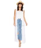 Jack By Bb Dakota - Gwynn Crinkle Rayon Long Vest With Lace Trim