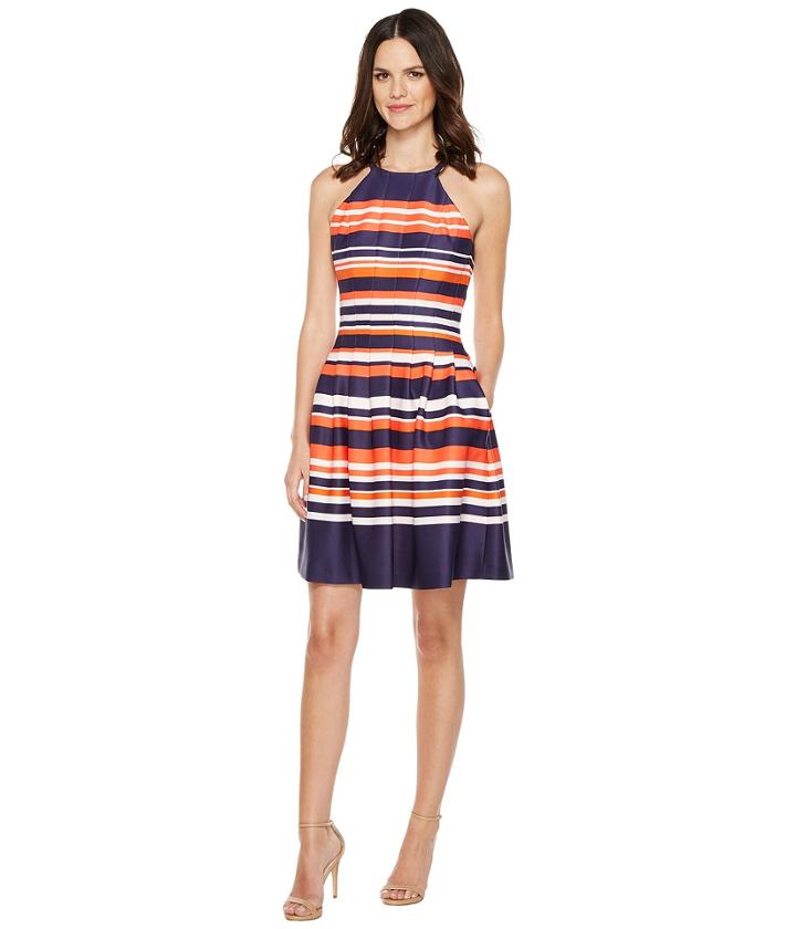 Vince Camuto - Printed Scuba Halter Fit And Flare Dress